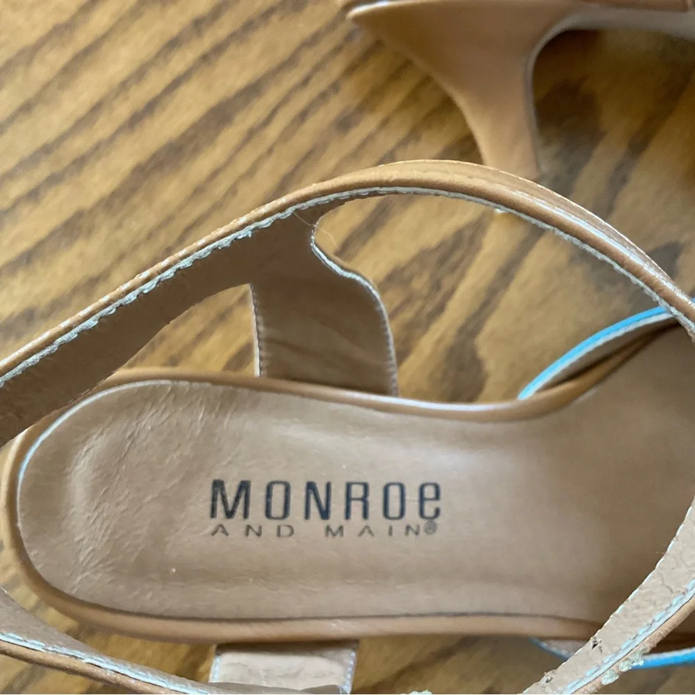 Monroe & Main Color Block Ankle Strap Heel/Pumps, Women’s Sz 6.5M